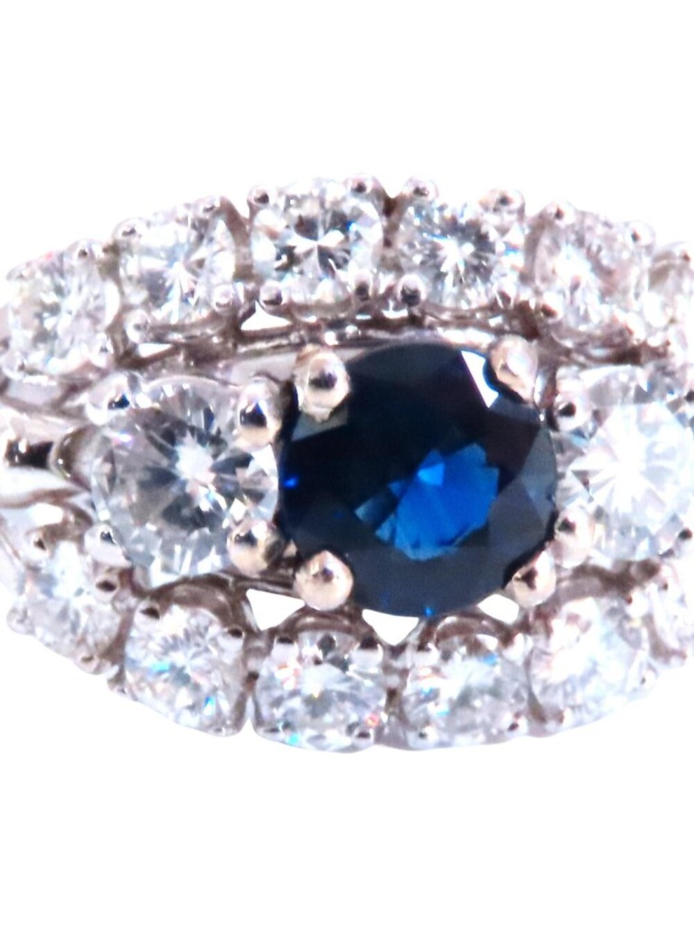 .69ct Natural Sapphire Cluster Row Ring 14kt 46885*